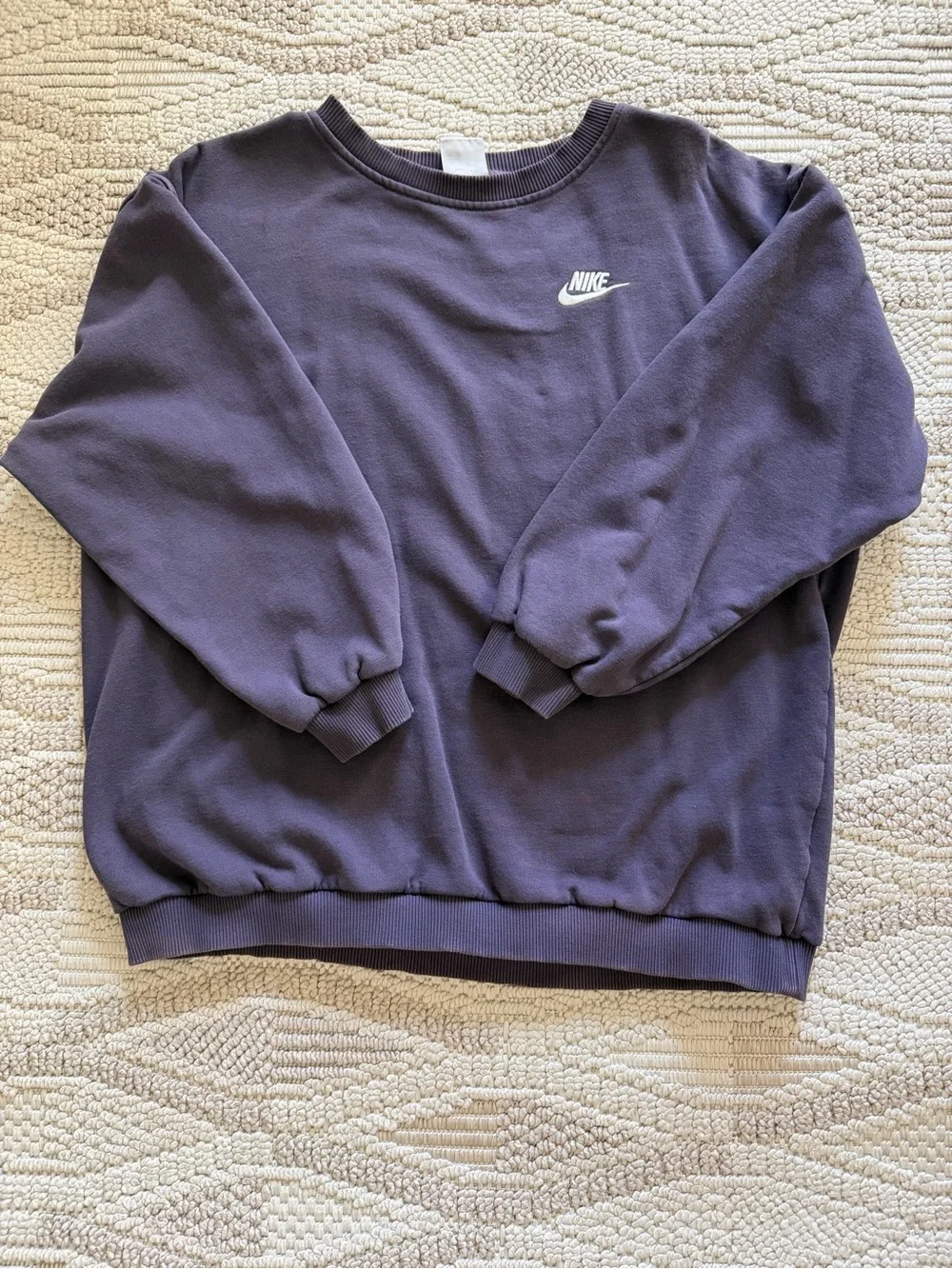 Nike Kids Purple Crewneck Sweatshirt with White Logo